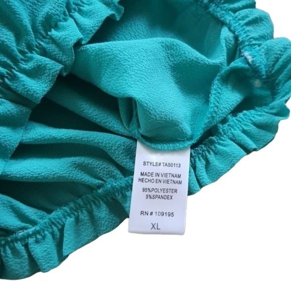 Love J Blue Off the Shoulder Flutter Sleeve Babydoll Top - Picture 9 of 9